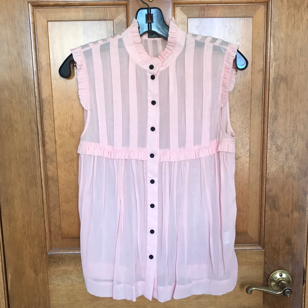 Malene Berger Pink Sleeveless Button Down